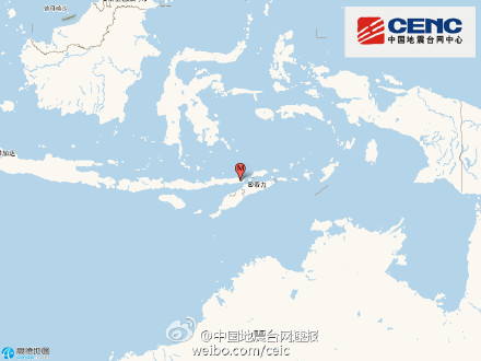 帝汶岛发生6.4级地震震源深度20千米