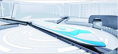 资料图：“高速飞行列车”模拟图。